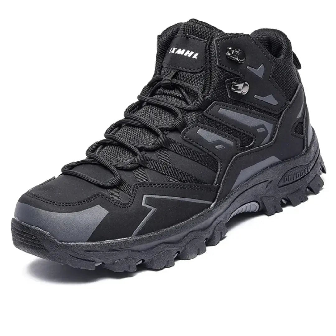 Walking Shoes – Unisex Waterproof Wide-Fit Trail Shoes – Black