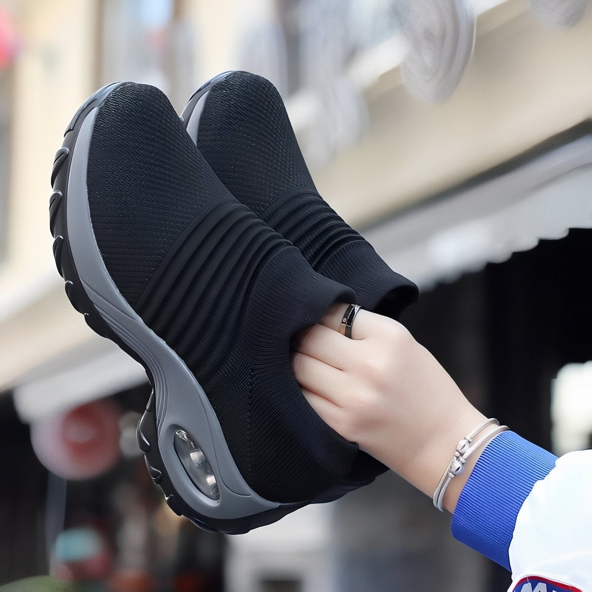 Walking Shoes – Women's Slip-On Cushioned Trainers