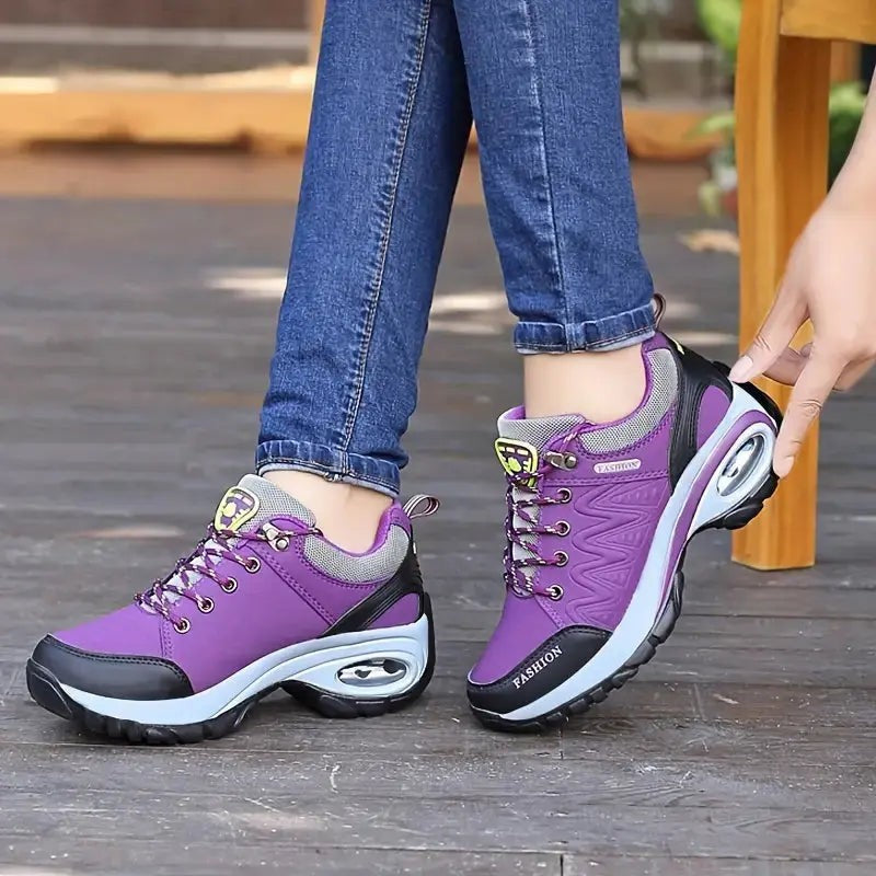 Walking Shoes – Women's Waterproof Wide-Fit Trail Shoes – Purple