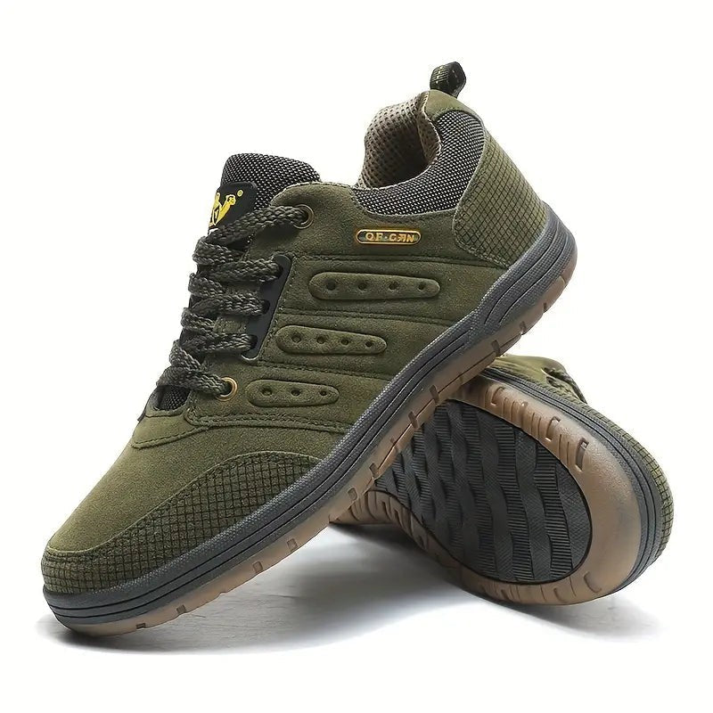 Walking Trainers – Men's Cushioned Breathable Everyday Shoes – Army Green