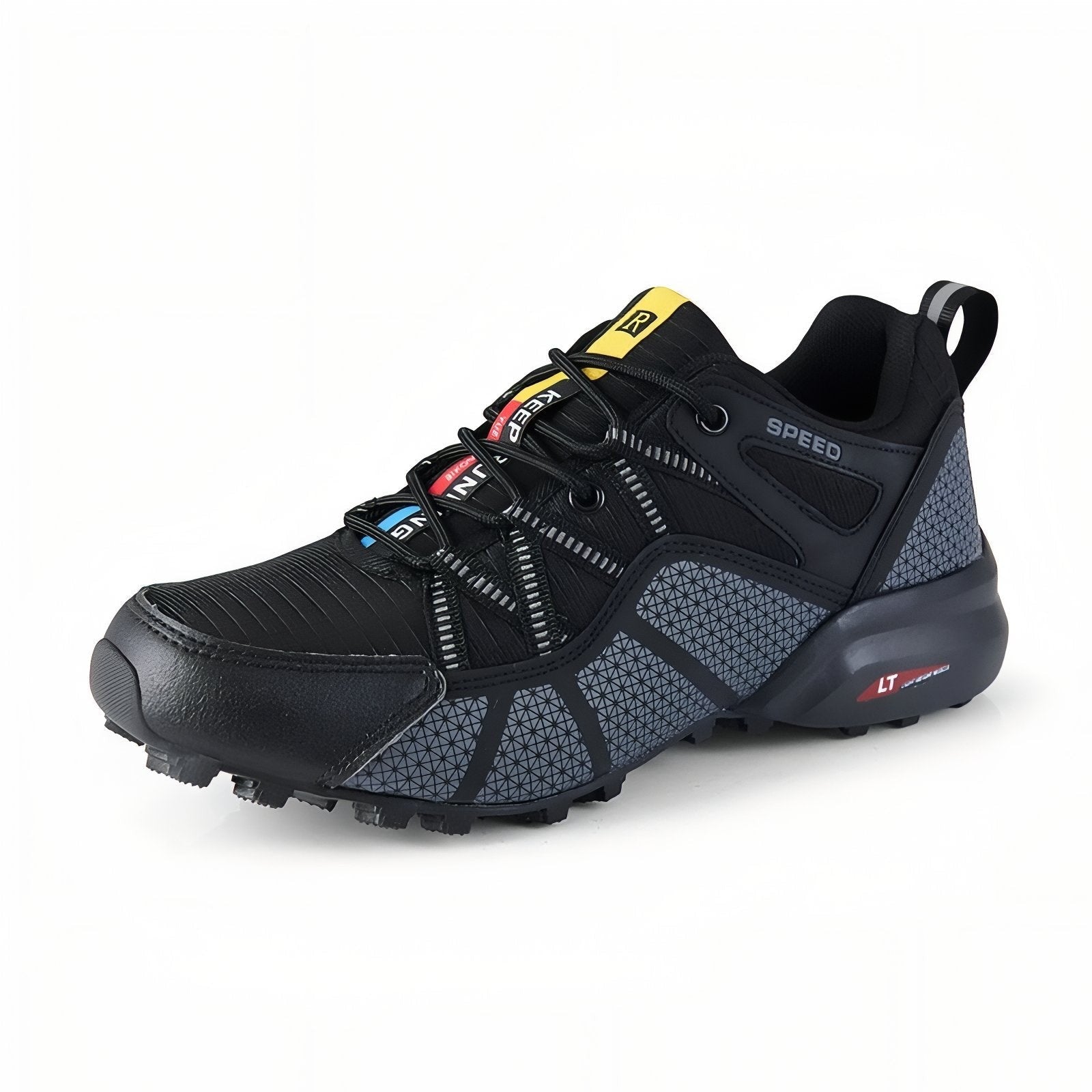 Waterproof Hiking Shoes – Grippy Reinforced Trail Trainers – Black