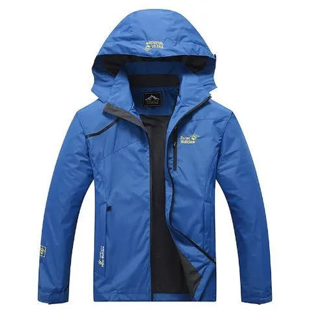 Waterproof Jacket – Unisex Wind & Rainproof Outdoor Shell – Blue