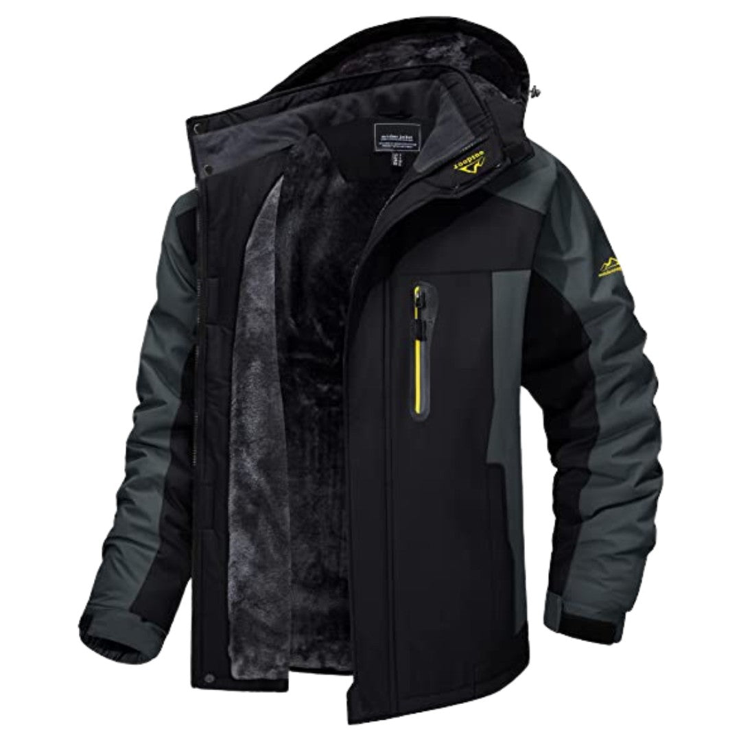 Waterproof Windbreaker Jacket – Hooded Windproof Outdoor Rain Coat – Black
