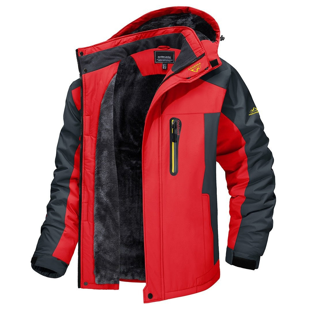 Waterproof Windbreaker Jacket – Hooded Windproof Outdoor Rain Coat – Red