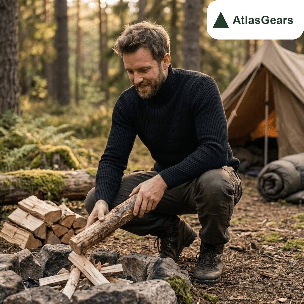 Turtleneck Jumper – Men's Ribbed Lightweight Outdoor Layer