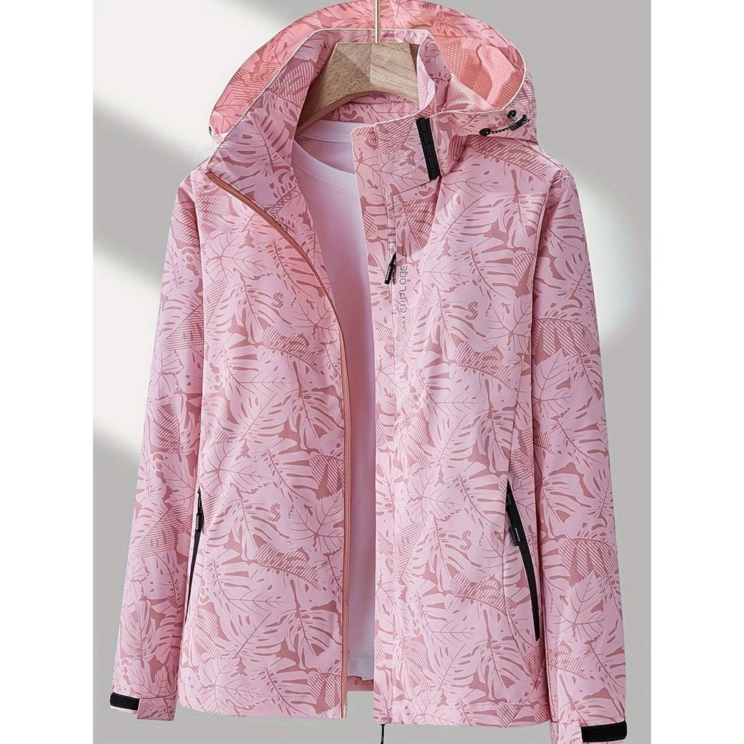 Women's Waterproof Jacket – Windproof Hooded Outdoor Rain Coat – Light Pink