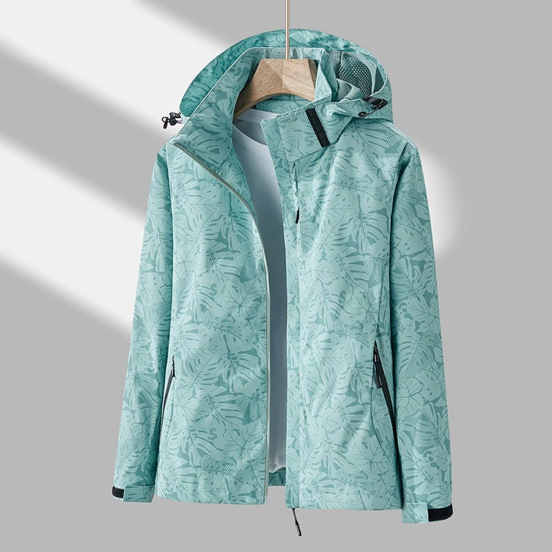 Women's Waterproof Jacket – Windproof Hooded Outdoor Rain Coat – Turquoise
