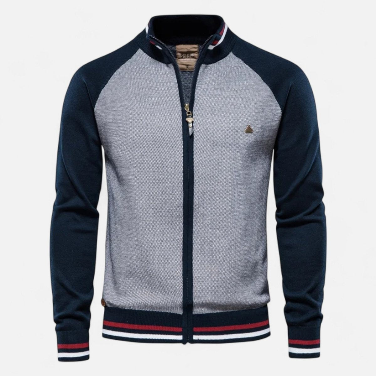 Zip Sweater – Men's Lightweight Cotton Outdoor Mid-Layer – Navy blue
