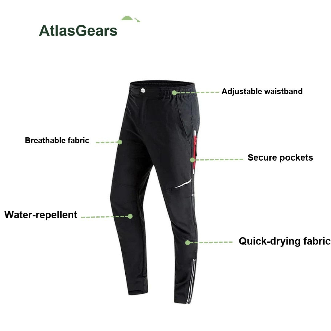 Men's Cycling Trousers – Windproof Stretch Padded Bike Tights
