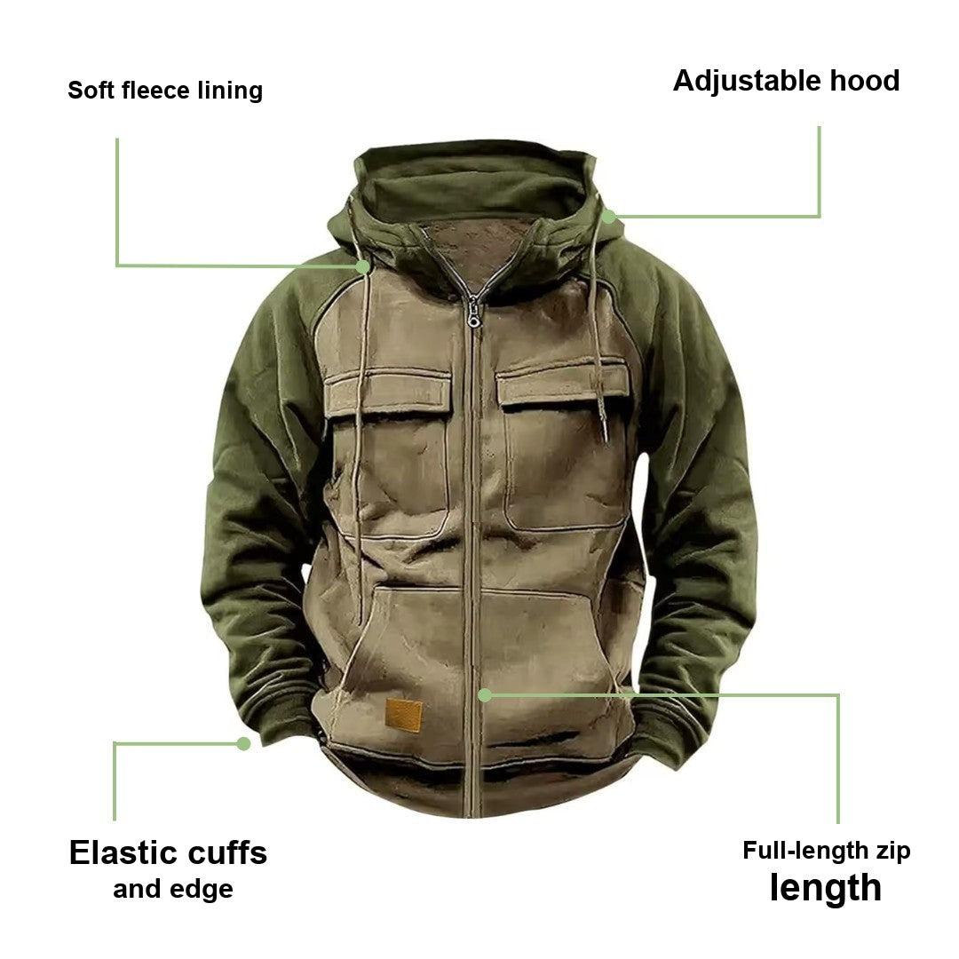 Men's Fleece Hoodie – Warm Lined Full-Zip Winter Hoodie