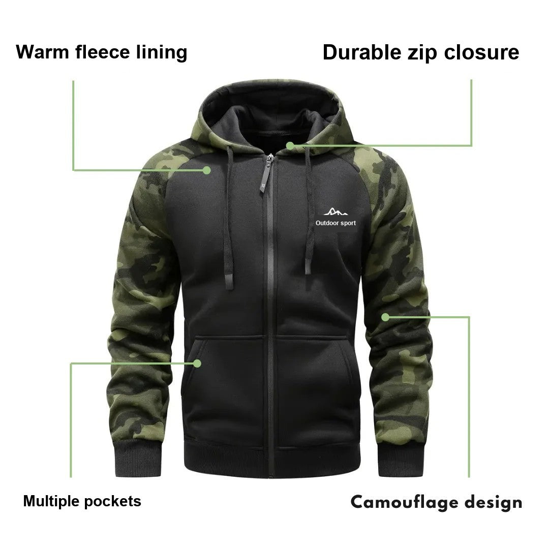 Men's Camo Fleece Hoodie – Warm Comfortable Winter Layer