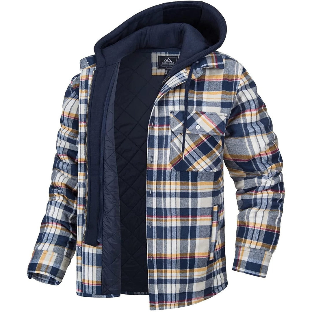 Men's Checked Hooded Gilet – Warm-Lined Bodywarmer Vest