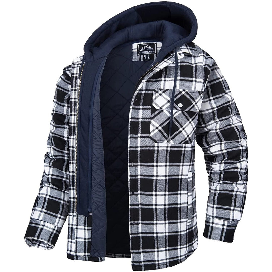 Men's Checked Hooded Gilet – Warm-Lined Bodywarmer Vest