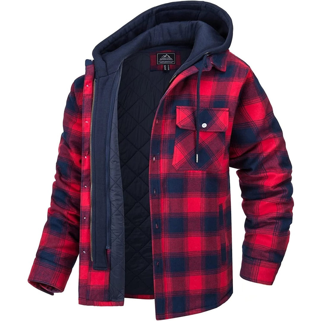 Men's Checked Hooded Gilet – Warm-Lined Bodywarmer Vest