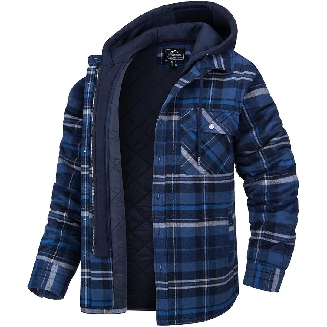 Men's Checked Hooded Gilet – Warm-Lined Bodywarmer Vest