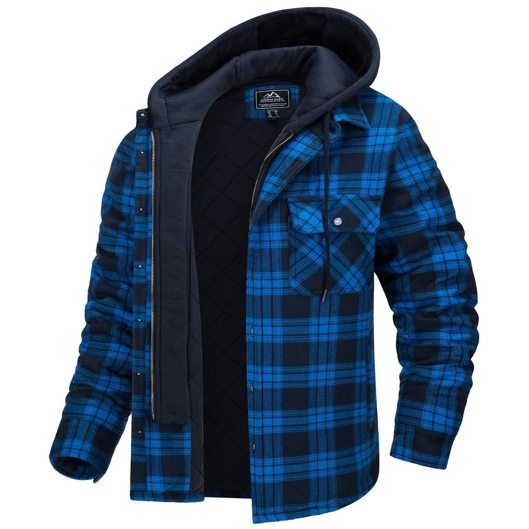 Men's Checked Hooded Gilet – Warm-Lined Bodywarmer Vest