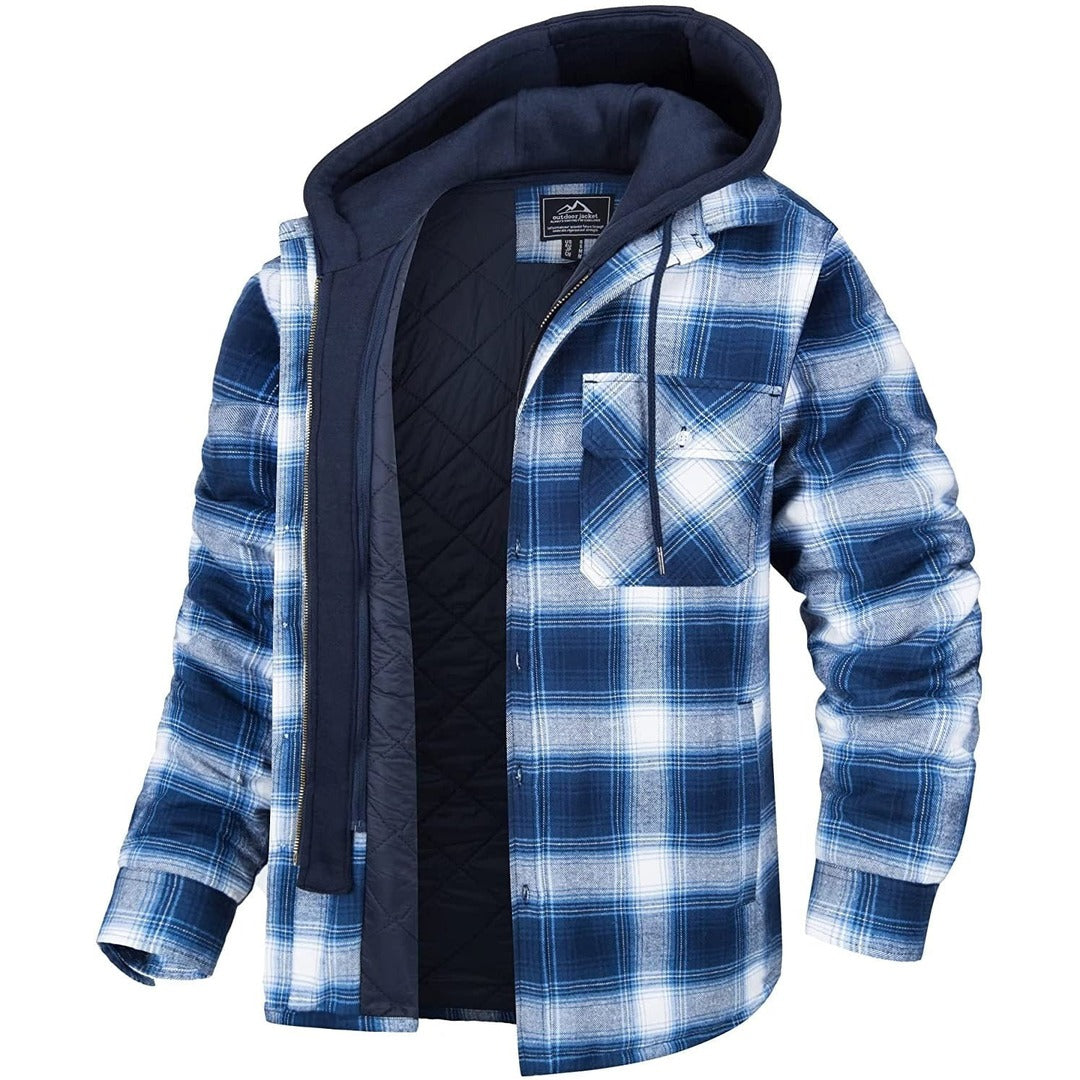 Men's Checked Hooded Gilet – Warm-Lined Bodywarmer Vest