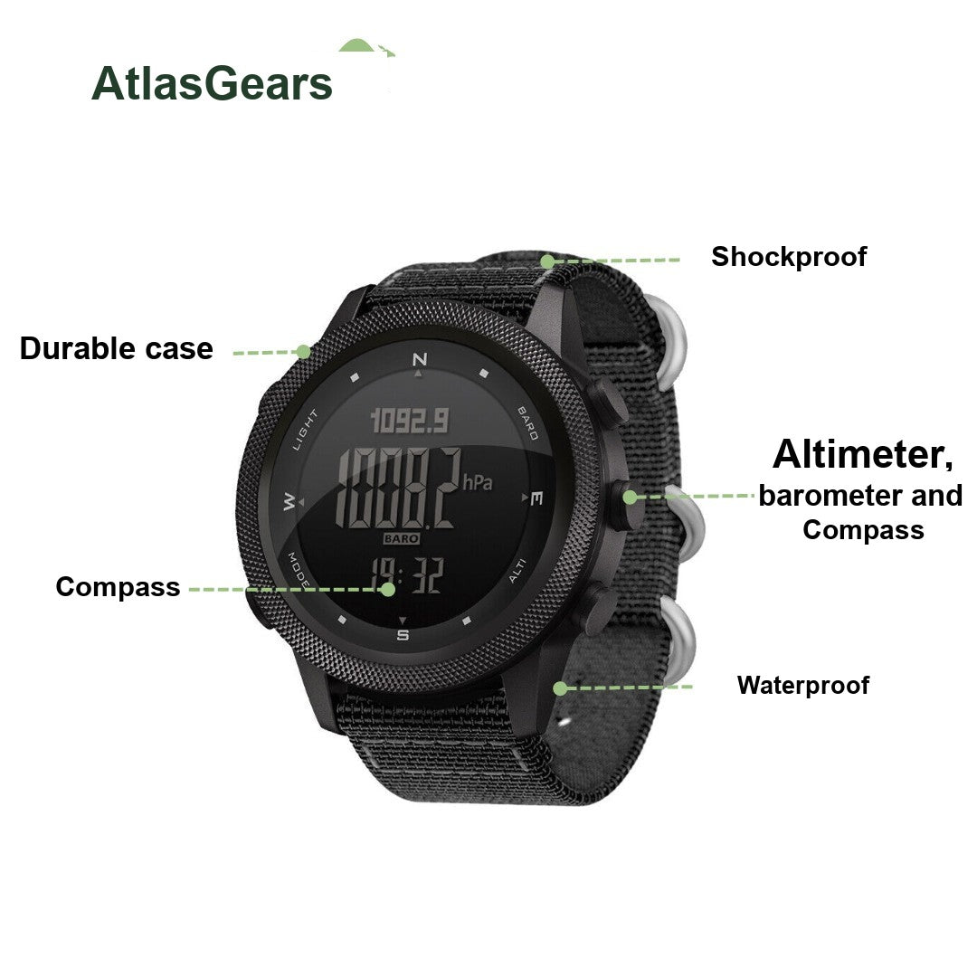 Outdoor Sports Watch – Waterproof 50M Barometer & Compass