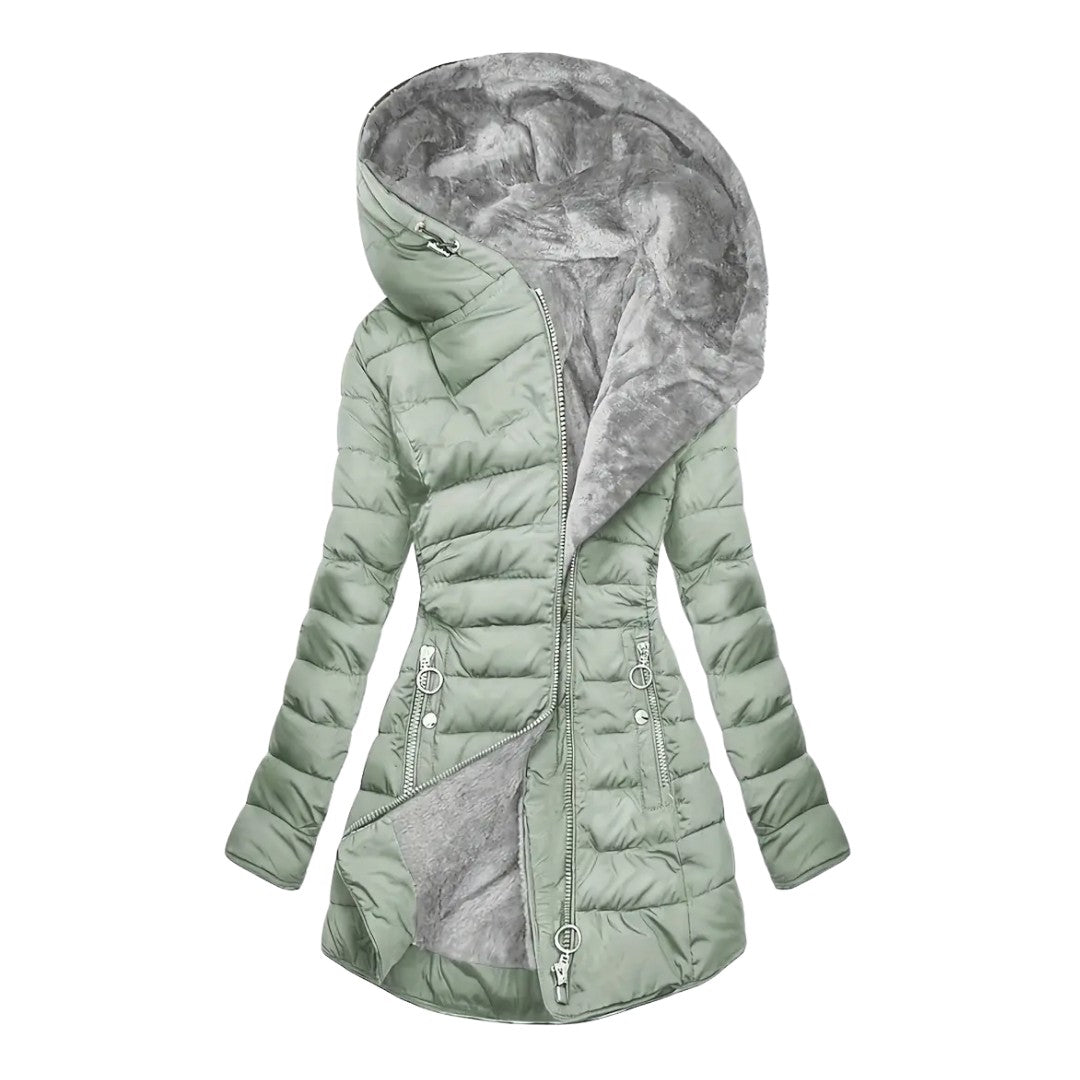 Women's Long Winter Parka – Warm Fur-Lined Hooded Coat