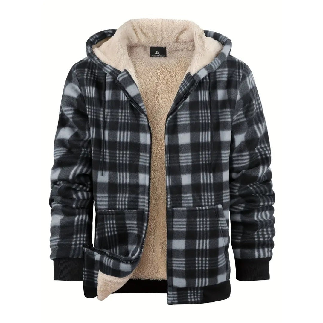 Men's Sherpa Fleece Hoodie – Warm Lined Winter Jacket