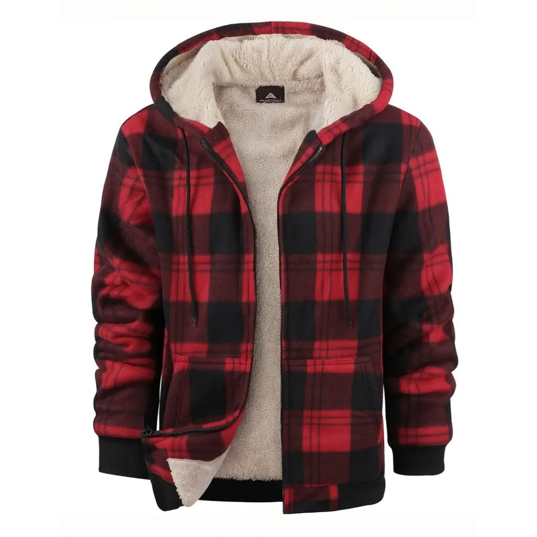 Men's Sherpa Fleece Hoodie – Warm Lined Winter Jacket
