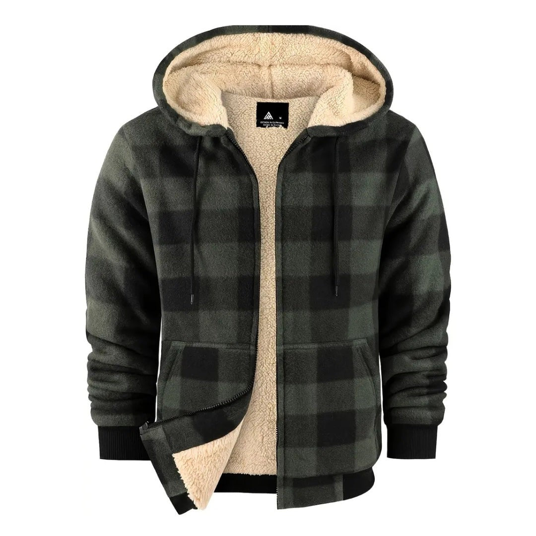 Men's Sherpa Fleece Hoodie – Warm Lined Winter Jacket