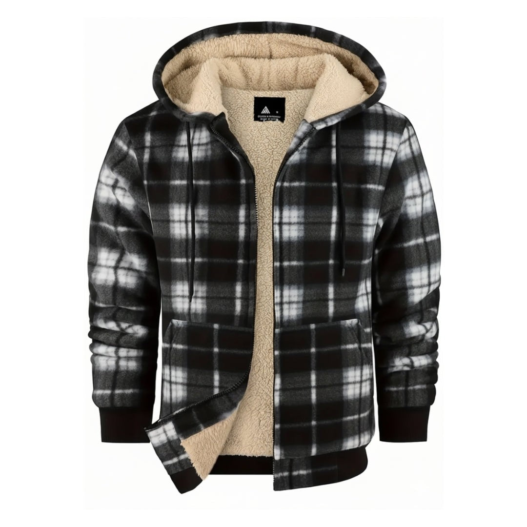 Men's Sherpa Fleece Hoodie – Warm Lined Winter Jacket