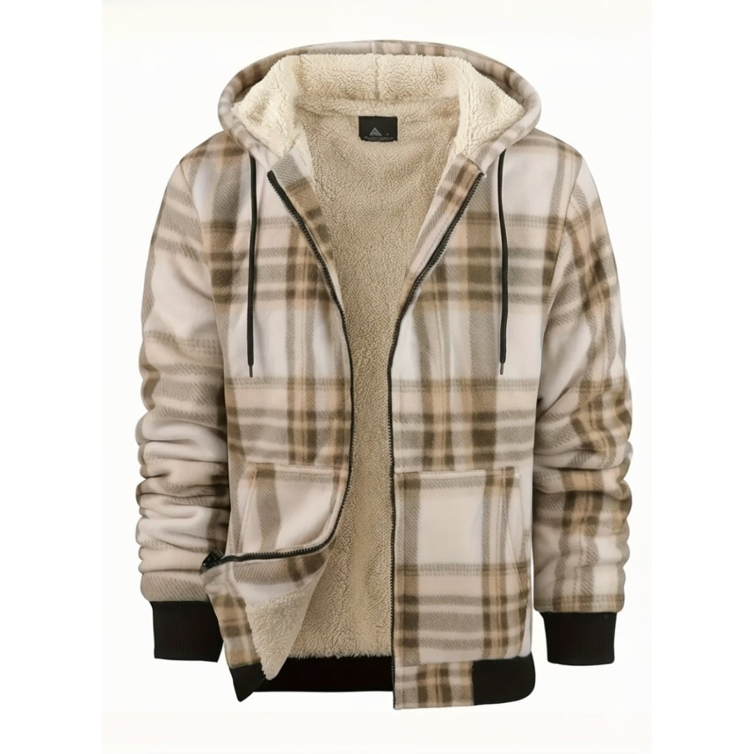 Men's Sherpa Fleece Hoodie – Warm Lined Winter Jacket