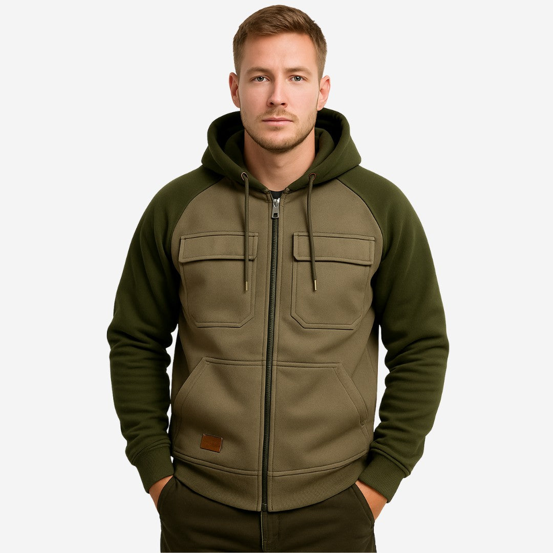 Men's Fleece Hoodie – Warm Lined Full-Zip Winter Hoodie