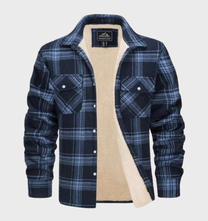 Men's Flannel Jacket – Vintage Fleece-Lined Overshirt Shacket