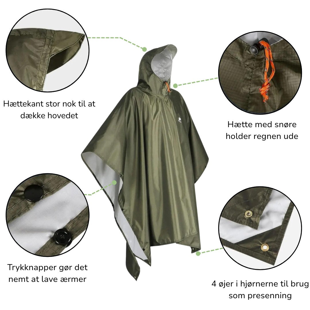 Lightweight Rain Poncho – Waterproof Breathable Hiking Cover