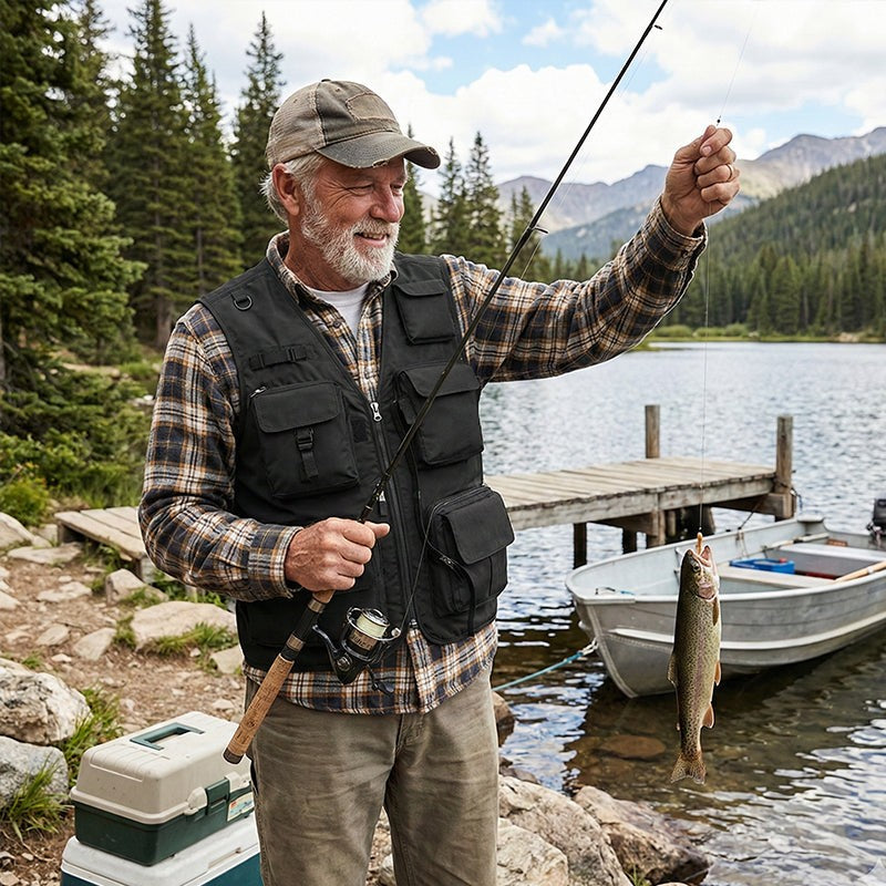 Fishing Vest – Men's Lightweight 16-Pocket Utility Vest