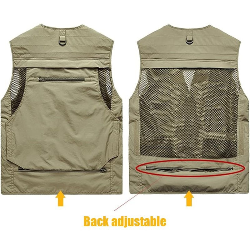 Fishing Vest – Men's Lightweight 16-Pocket Utility Vest