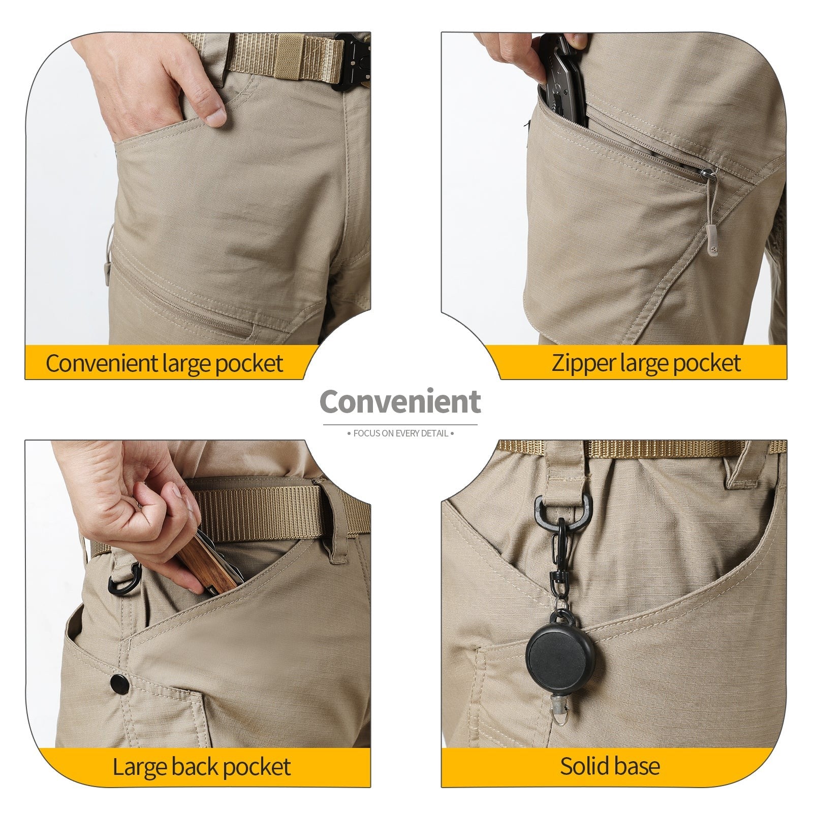 Tactical Trousers – Men's Khaki Stretch Cargo Combat
