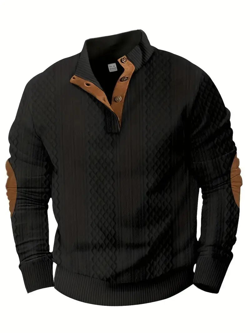 Knitted Jumper – Men's Outdoor Jumper with Patches