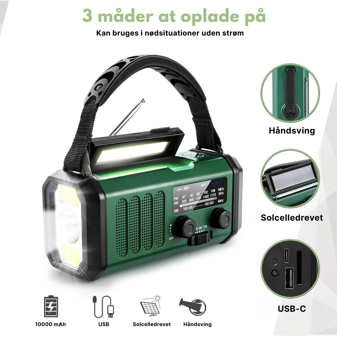 Emergency Radio – Solar & Hand-Crank Rechargeable Radio