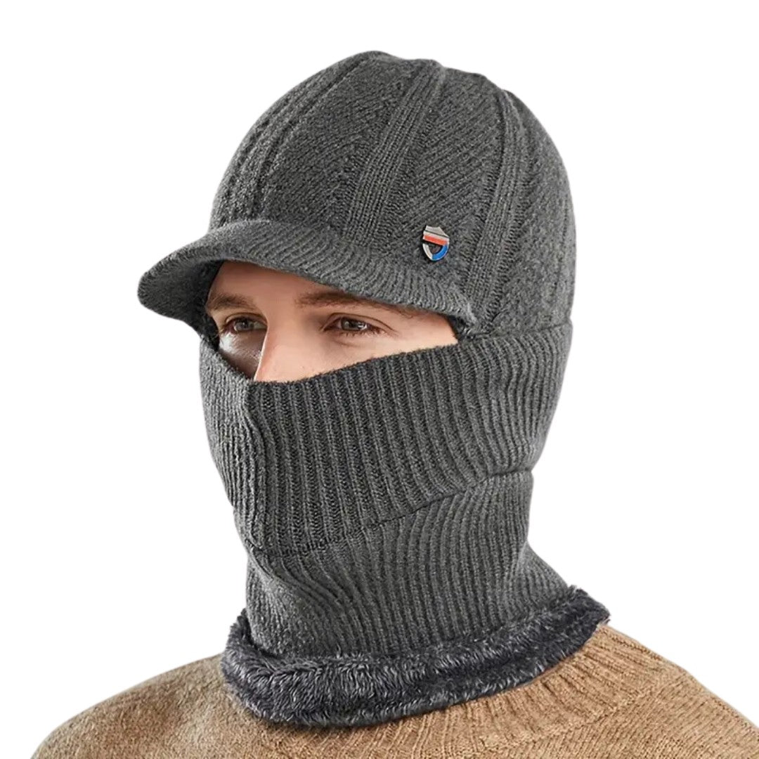 Knitted Winter Hat & Scarf – Warm Fleece Ear-Flap Beanie