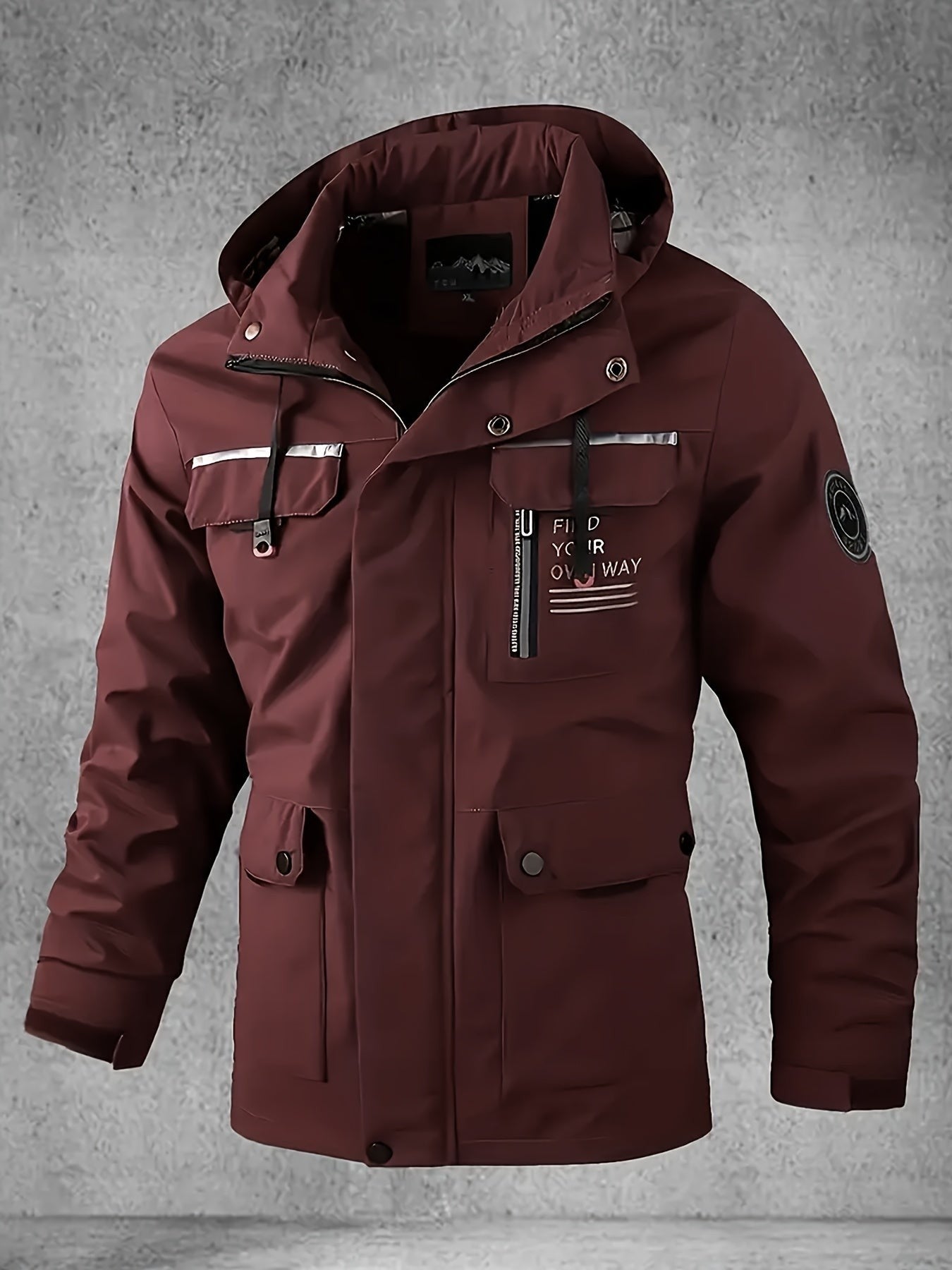 Men's Waterproof Softshell Jacket – Windproof Hooded Coat