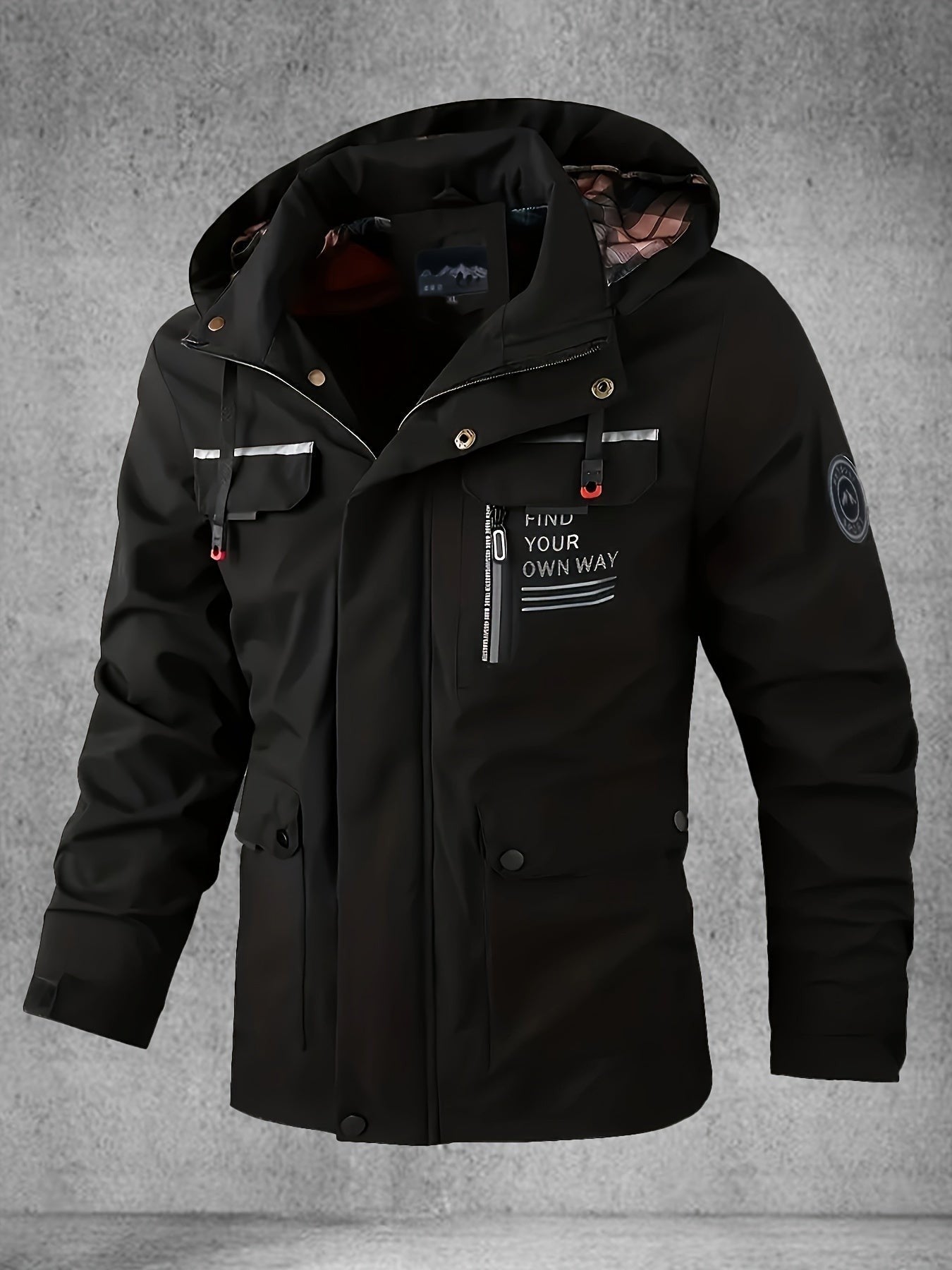 Men's Waterproof Softshell Jacket – Windproof Hooded Coat