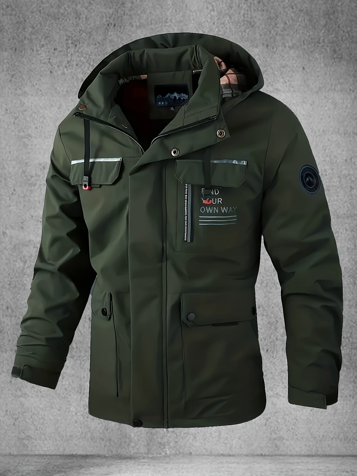 Men's Waterproof Softshell Jacket – Windproof Hooded Coat