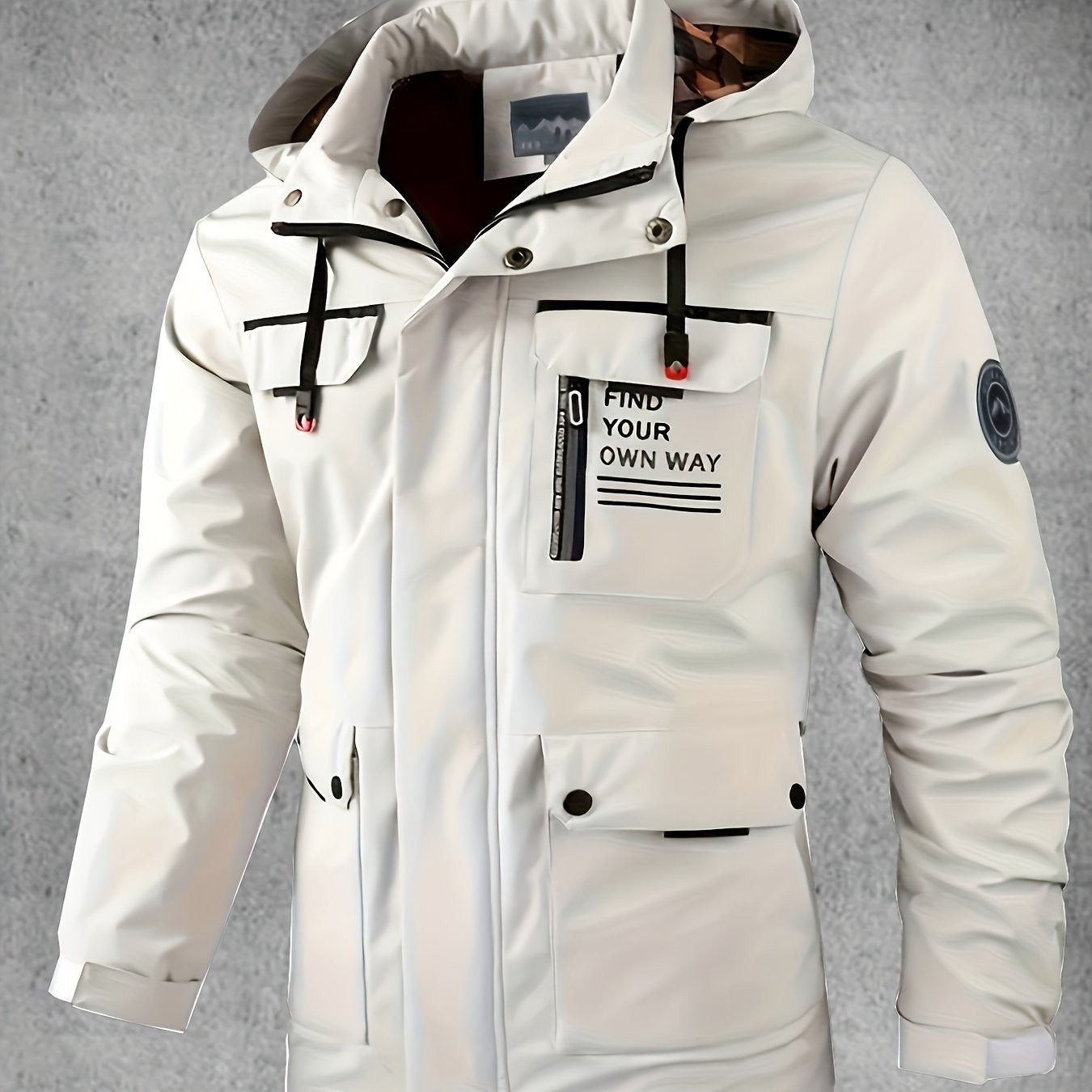 Men's Waterproof Softshell Jacket – Windproof Hooded Coat