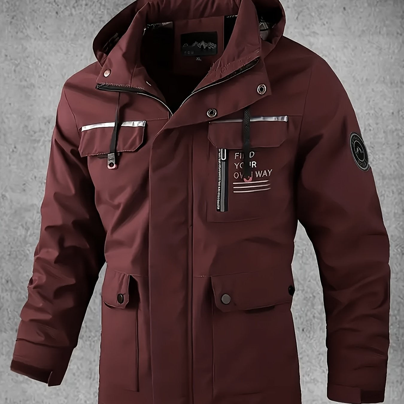 Men's Waterproof Softshell Jacket – Windproof Hooded Coat