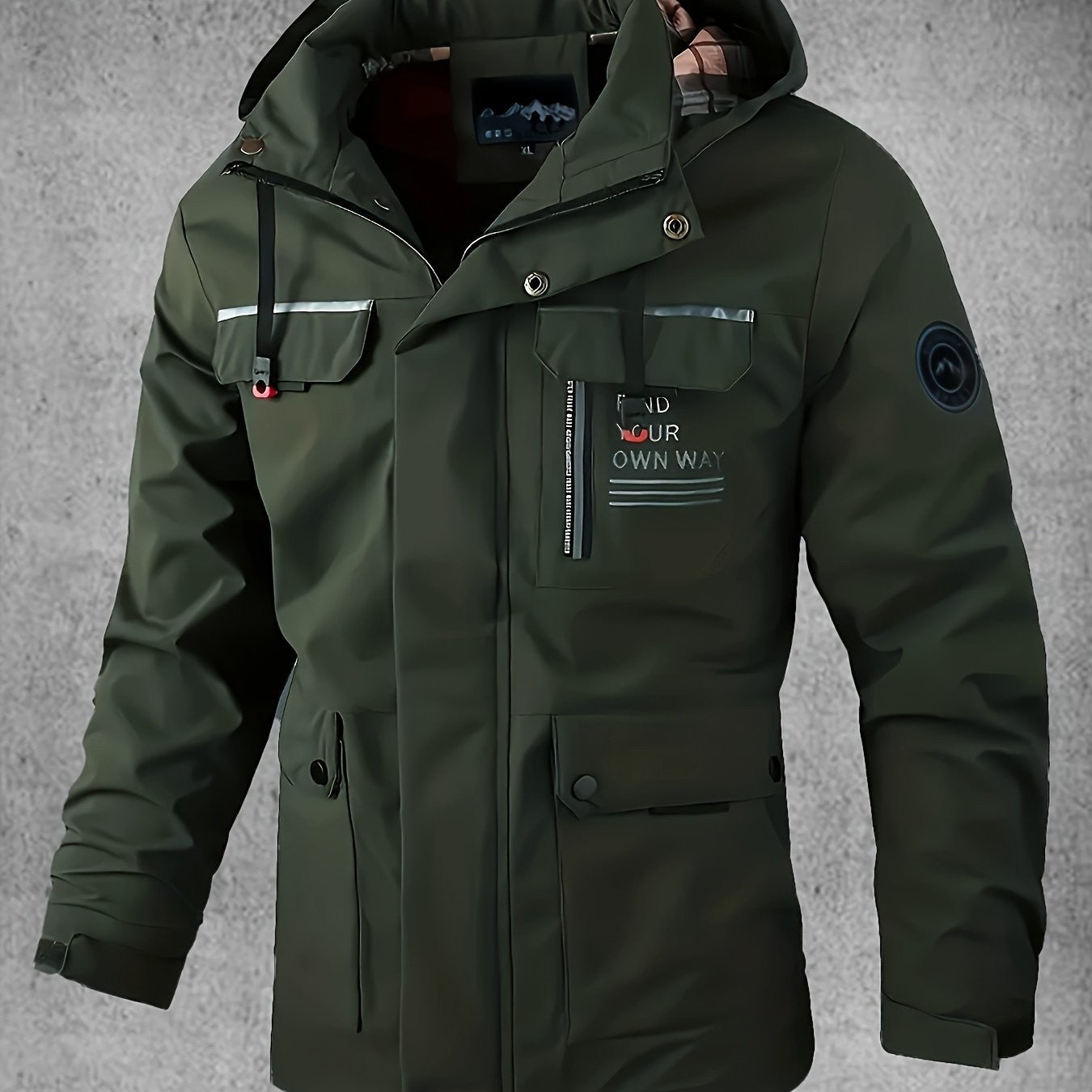 Men's Waterproof Softshell Jacket – Windproof Hooded Coat