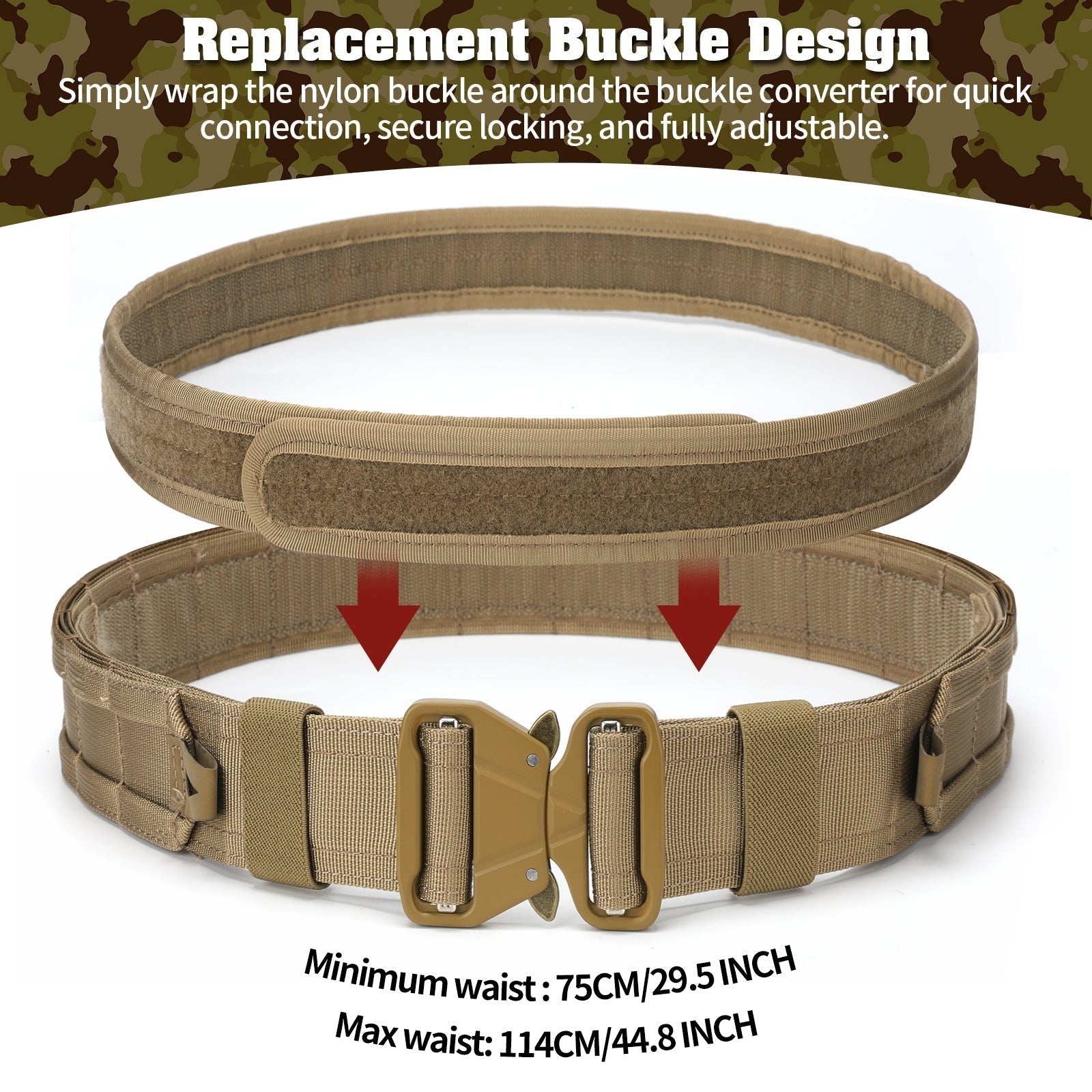 Tactical Duty Belt – Men's 5-in-1 Quick-Release Combat Belt