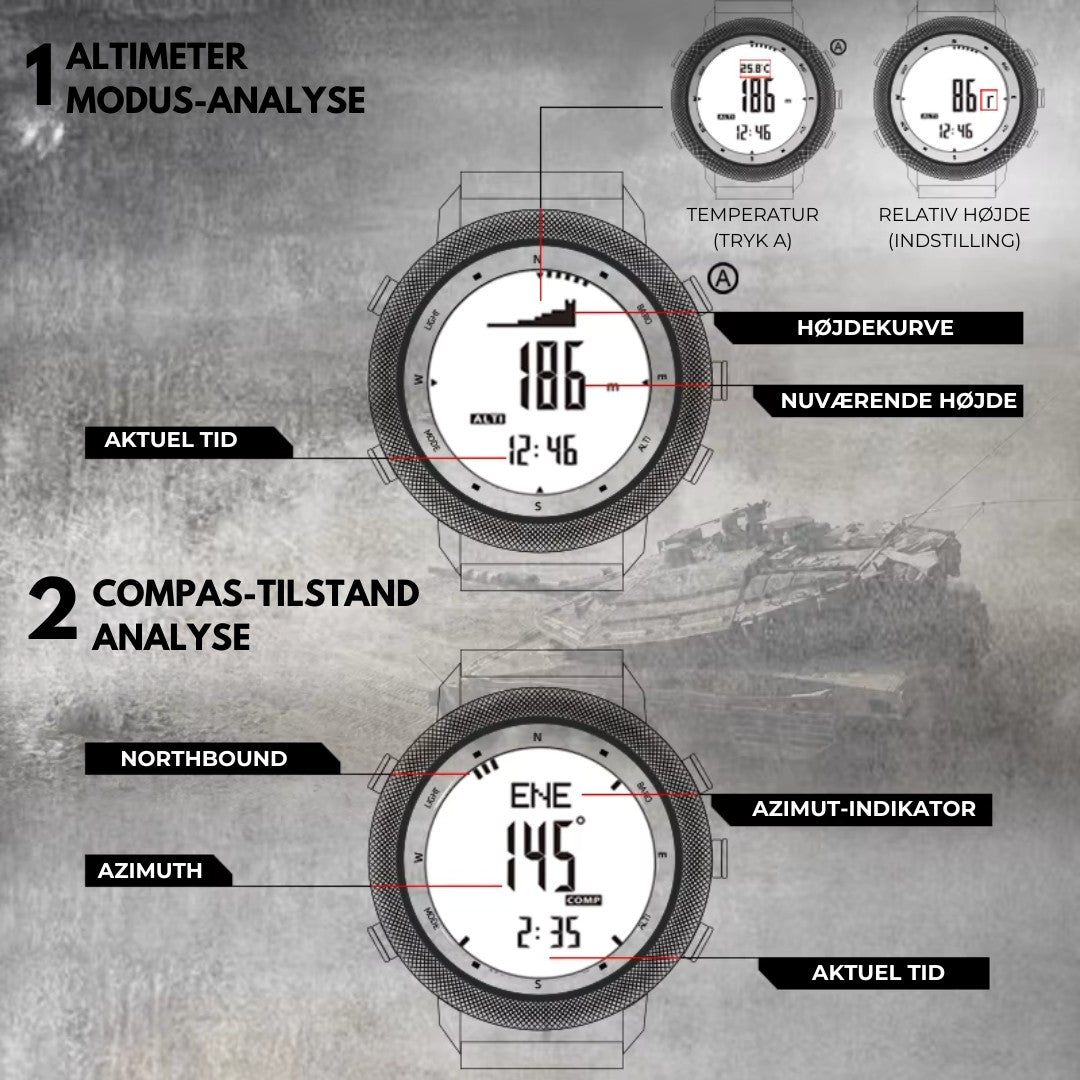 Outdoor Sports Watch – Waterproof 50M Barometer & Compass