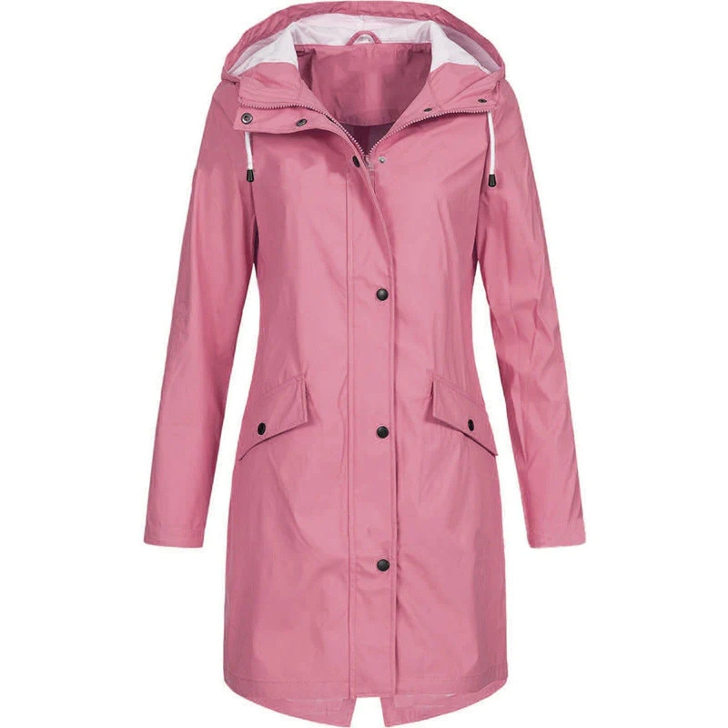 Women's Raincoat – Waterproof Hooded Longline Rain Jacket