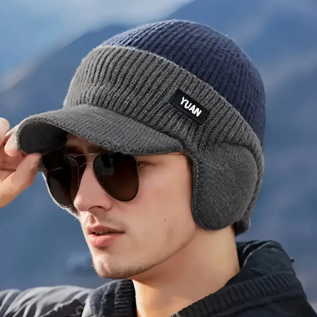 Knitted Winter Hat – Warm Fleece-Lined Ear-Flap Beanie