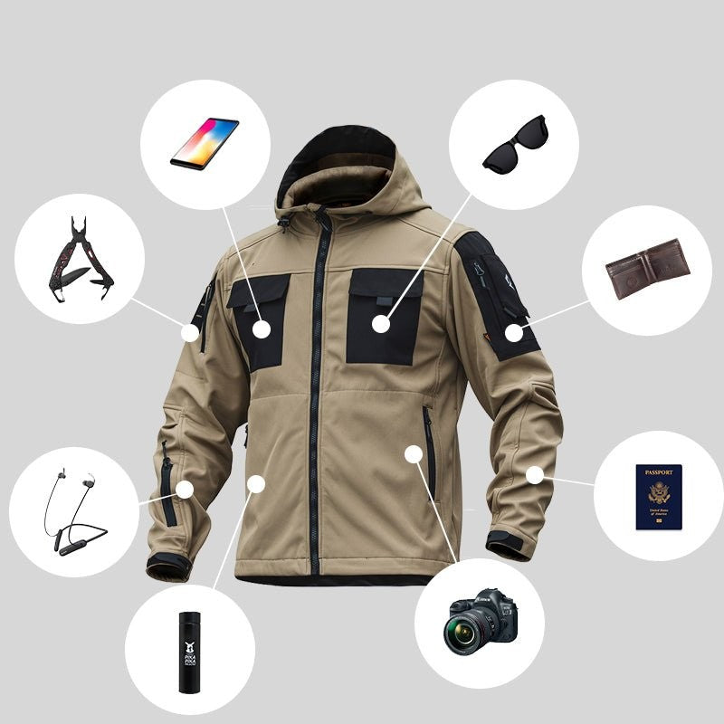 Tactical Jacket – Men's 5-in-1 Waterproof Softshell Winter Coat