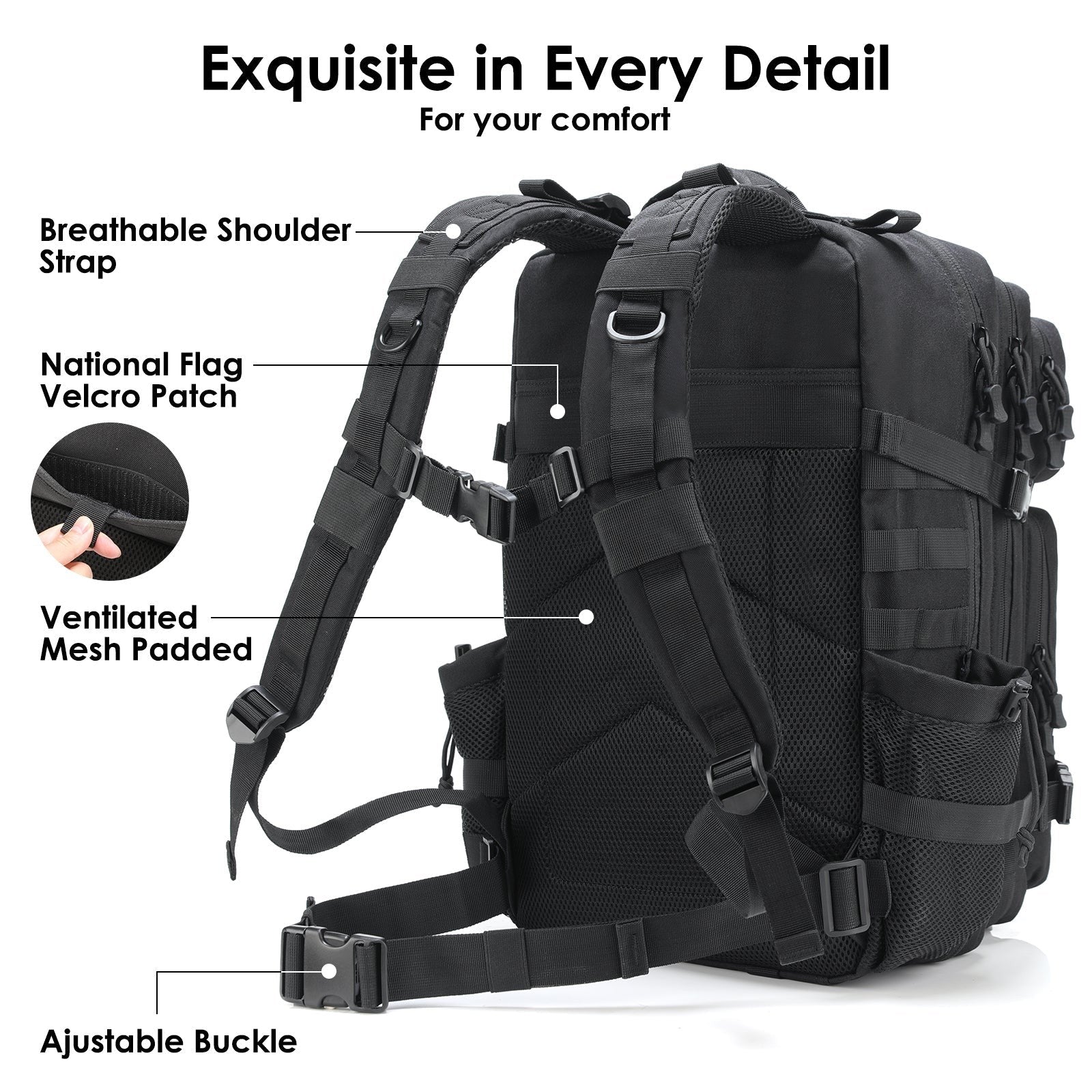 Tactical Backpack 45L – Waterproof 900D Assault Rucksack