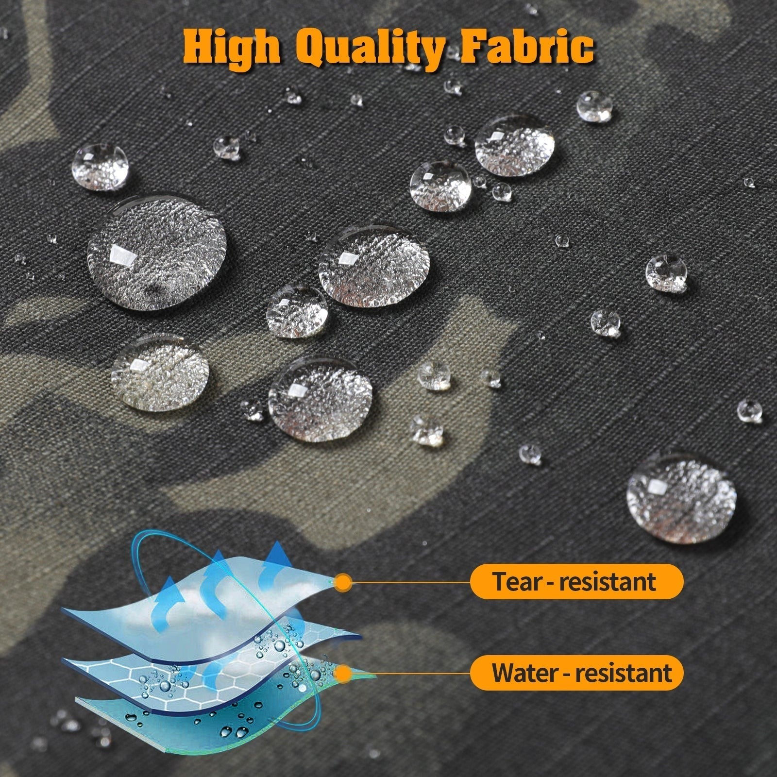 Waterproof Tactical Trousers – Men's Dark Camo Rip-Stop